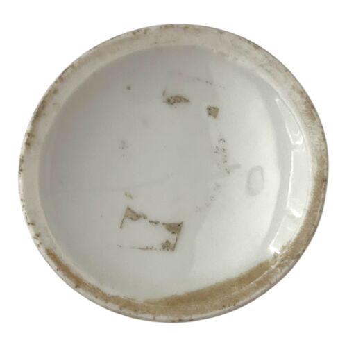 Antique Victorian Hand Painted Porcelain 2.5" Round Portrait of a Lady w/ Rose - Picture 4 of 5
