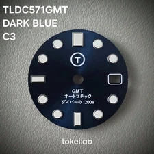 TLDC0571GMT Dark Blue Sunburst C3 / Seiko Mod GMT Dial NH34 4R34 SSK 28.5 28.5mm
