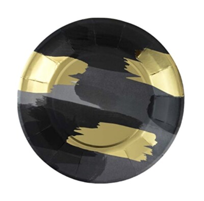 Cakewalk (Party) 6202 Cakewalk Brushstroke Noir Appetizer Plates