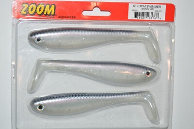 zoom 5'' swimmer swimbait paddletail 3 per pack  129-357 tennessee shad
