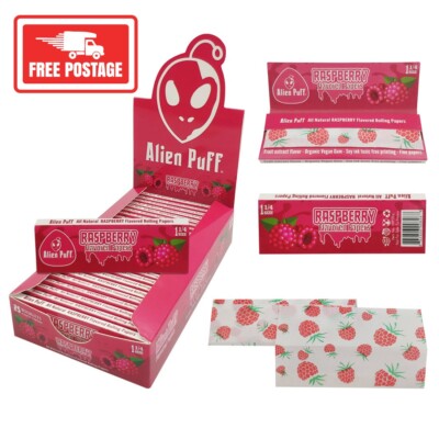 Alien Puff Blättchen Größe 1,25 Größe Himbeergeschmack (VERSANDKOSTENFREI)