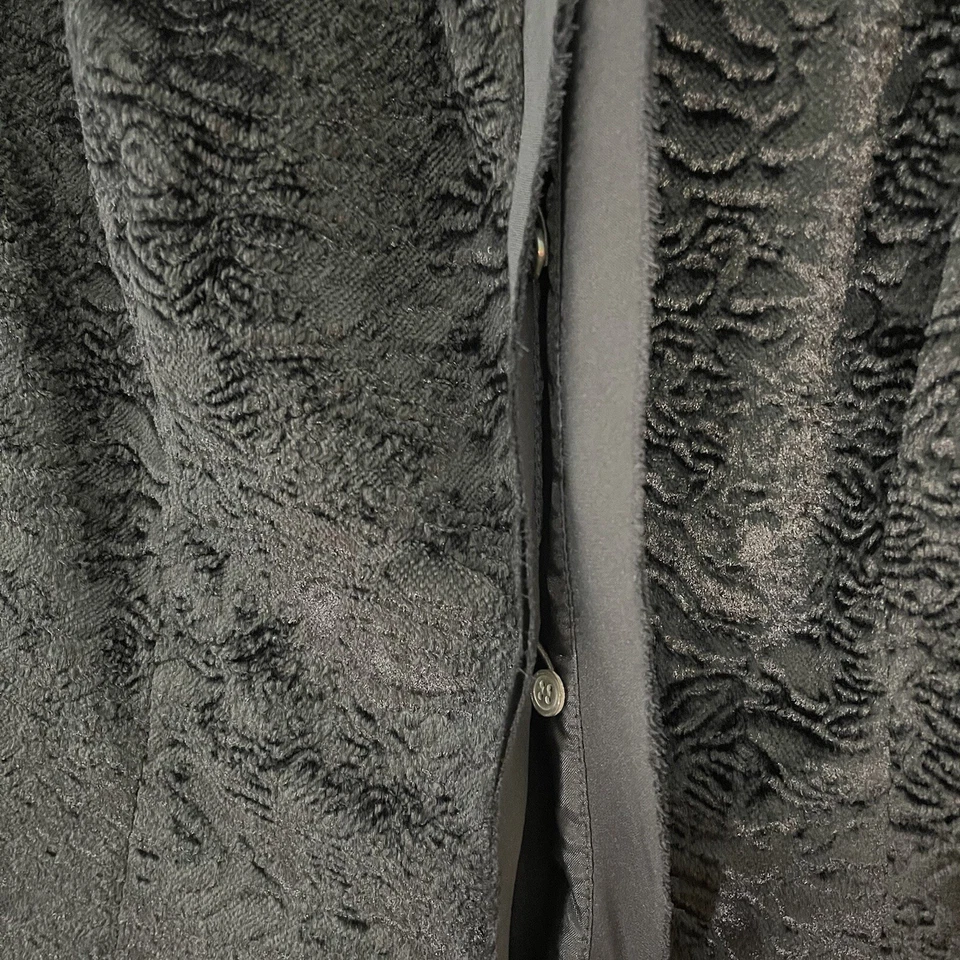 Chaqueta Blazer Eccoci Para Mujer Talla 6 Pequeña Negra Imitación Piel Seda Borde Botón Delantero Foto 4 de 4