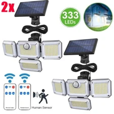 2PACK 333LED Outdoor Solar Wall Light LED Motion Sensor Bright Flood Street Lamp