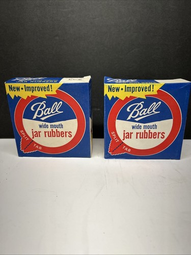 Vintage Ball Good Luck Jar Rubbers Wide Mouth Split Tab Seal Box of 12 X 2-NIB