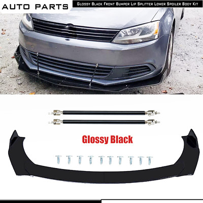 Front Bumper Lip Splitter Spoiler Chin Strut Rod For VW Scirocco R-Line Bod Kits