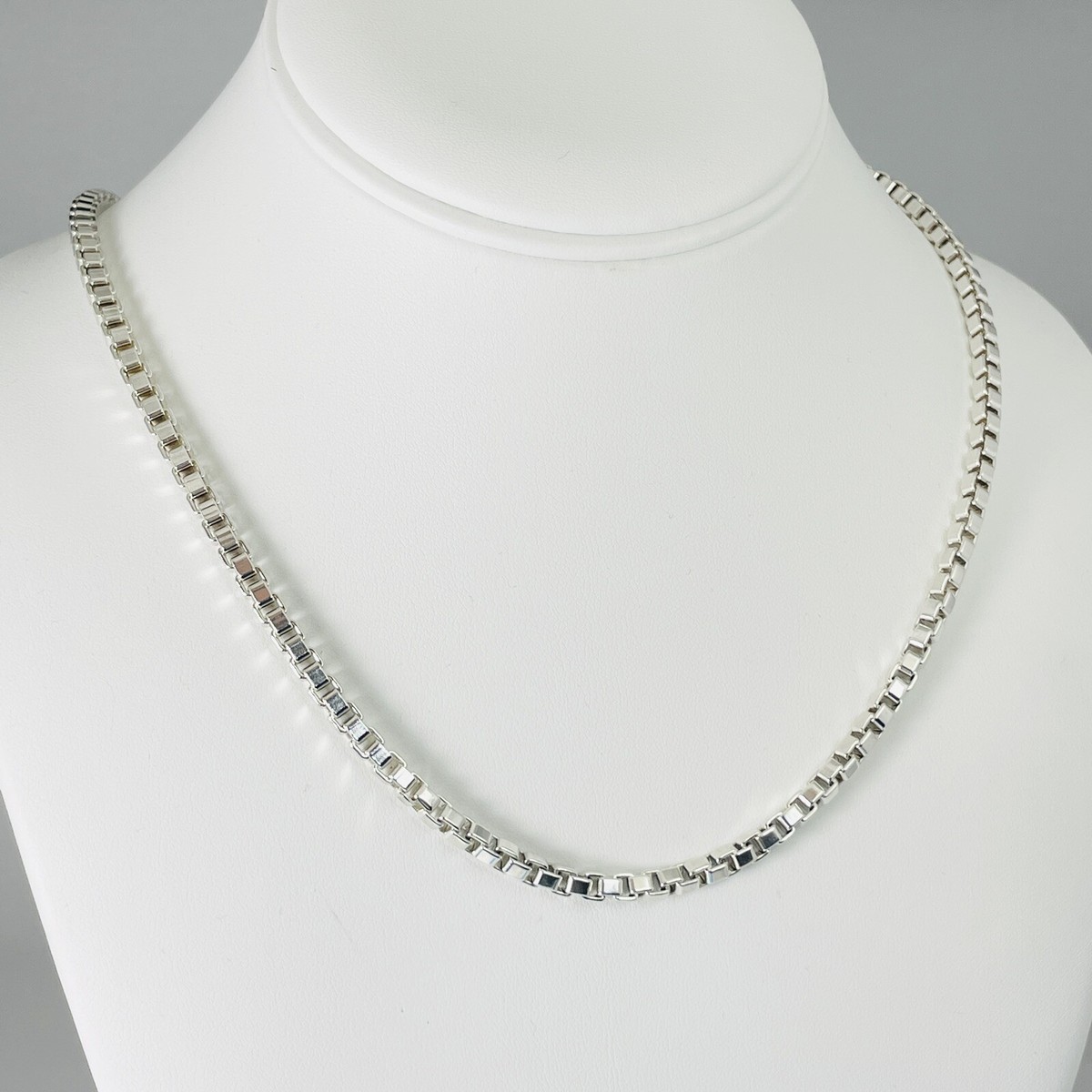 20” Tiffany & Co Venetian Box Link Necklace Chain in Sterling