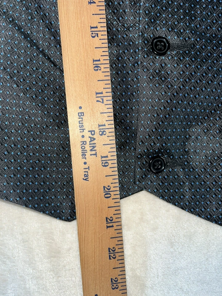 Boy's Black Blue Dots Formal Dress Tuxedo Vest  Wedding Prom Size 16 - Image 4 of 4