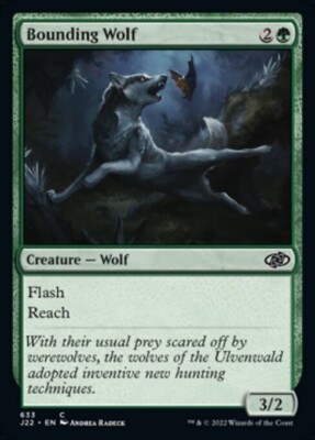 MTG Jumpstart 2022 C Bounding Wolf #633 PLAYSET 4x x4