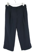 Luisa Spagnoli Pantaloni Donna (Eu) 42 Nero Dritto Plissettato Chino Tasche Zip