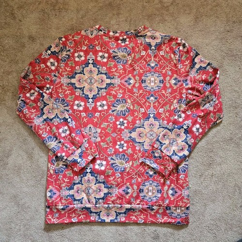 Exclusive Womens Long Sleeve Floral Soft Knit Pullover Top Red Size XXL - Picture 7 of 8