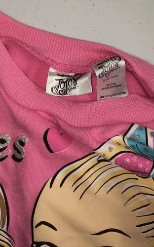 JoJo Siwa Girls Fleece Sweatshirt Long Sleeve Graphic Print Pink Size Small G001 - Picture 4 of 4