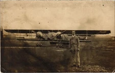 PC AVIATION PILOT AVIATOR AIRCRAFT REAL PHOTO POSTCARD (a54936)