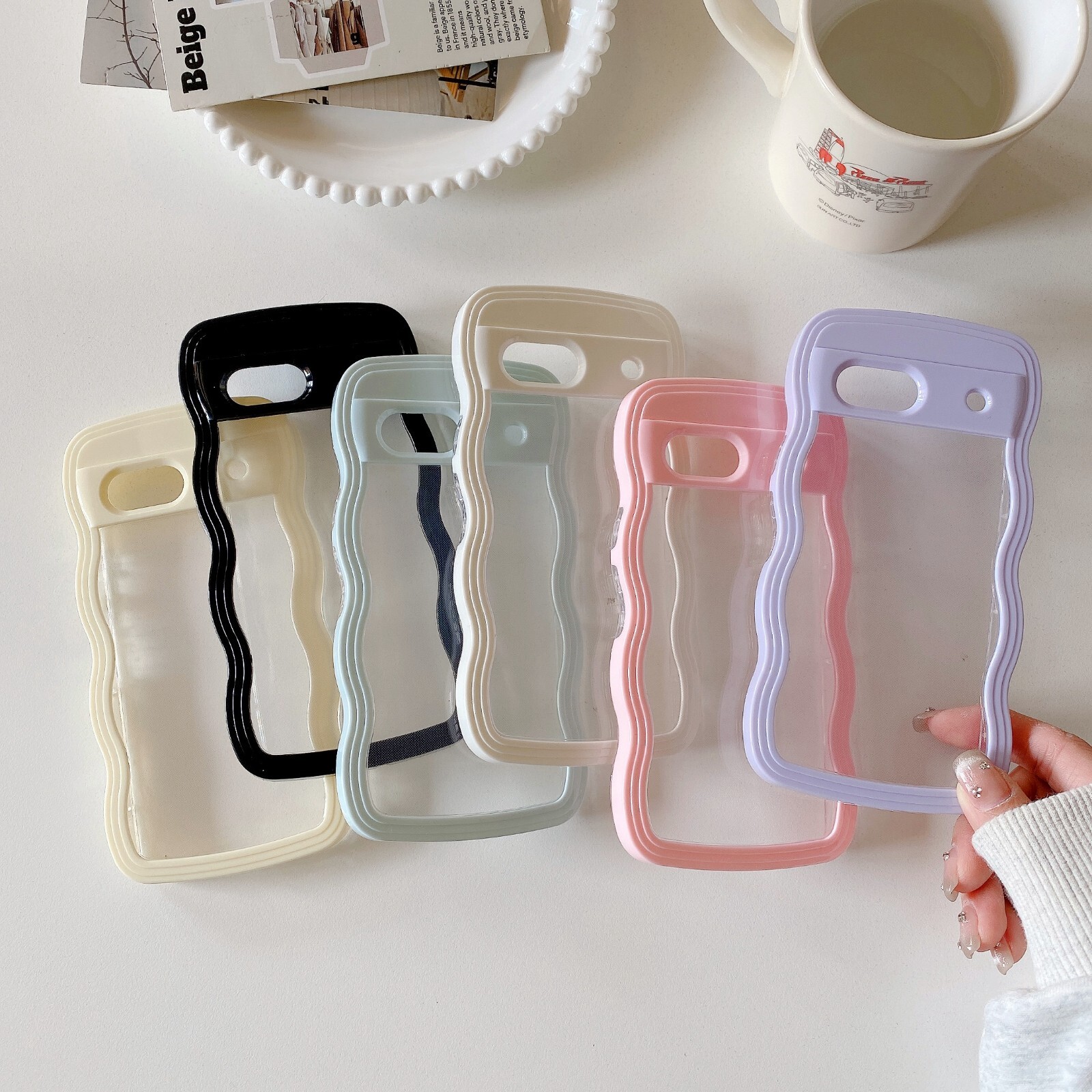 Fashion Cute Wave Frame Shockproof Protective Phone Case For Google Pixel 8A 7A