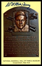 Bill Terry Hall of Fame HOF Plaque Postcard Auto Autograph JSA
