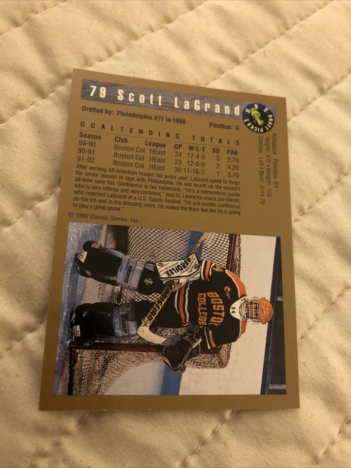 Scott LaGrand 1992-93 Classic Draft Picks #79 Boston College Eagles - Image 2 of 2