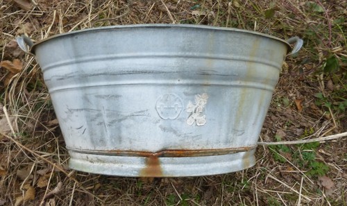 großes altes Pflanzgefäß Wanne 🌼 Zinkwanne oval Badewanne Garten DEKO