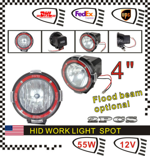 2pcs 4inch HID Xenon Fog Work Light Lamp For Offroad SUV 55W 12V Spot / Flood - Afbeelding 1 van 7