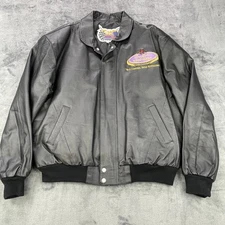 Jeff Hamilton JH Designs Crown Royal IROC SERIES Leather Jacket Embroidered XL