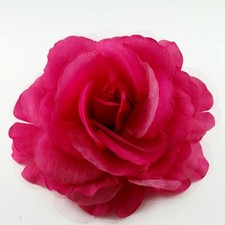 7 inches Super Large Fabric Flower Brooch in Fuchsia Color
