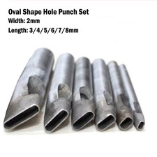 Leather DIY Tool Hollow Punch 2mm Oval Shape for Belts Watch Bands 38mm