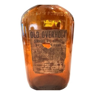 Old Overholt Straight Rye Whiskey Bottled In Bond Half Pint Brown Bottle