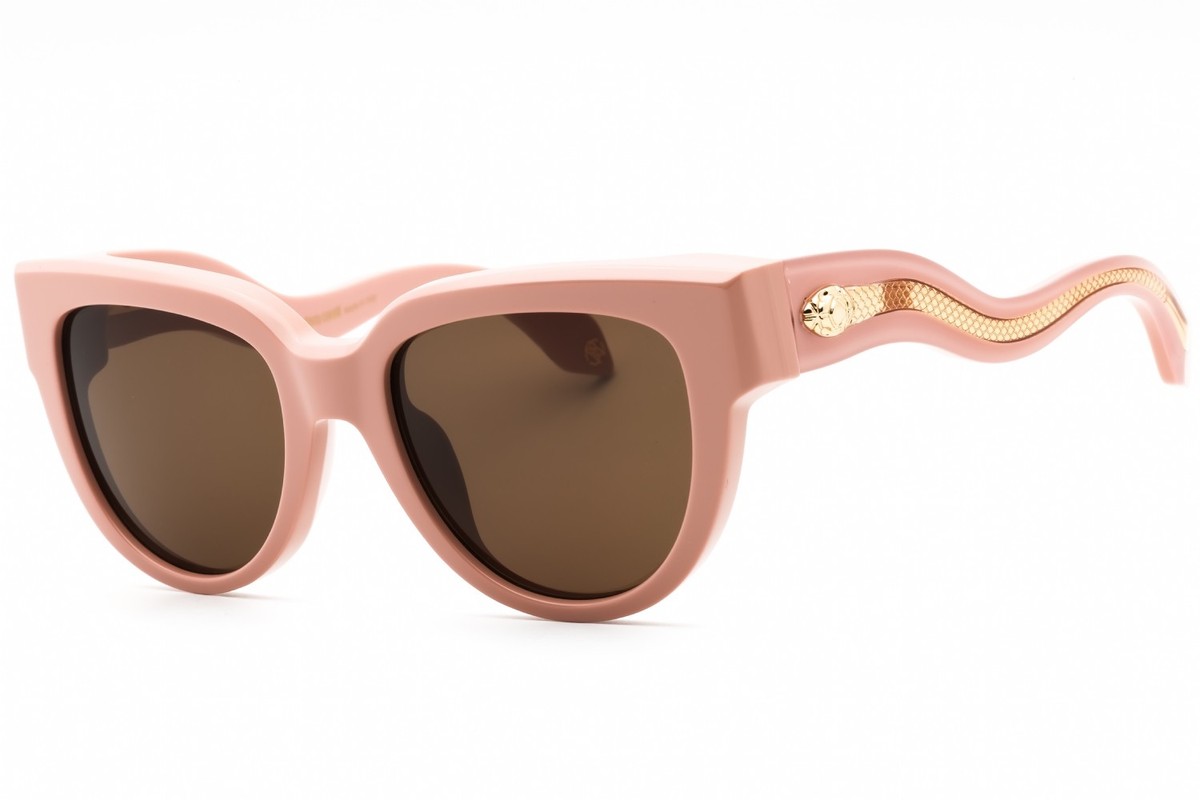 ROBERTO CAVALLI SRC054 Sunglasses Pink‎ Frame Brown Lenses Gold Serpent NIB Sunglasses Roberto Cavalli - Snake Collection in Brown for  main image 4