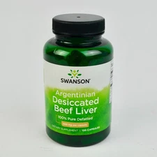 Swanson Argentinian Desiccated Beef Liver 500 mg New/Sealed EXP 01/27