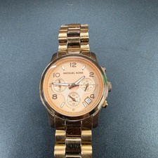 Michael Kors MK-5128 Runway Watch Womens Rose Gold Good Chronograph Date works