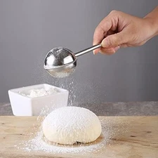 Stainless Steel Powdered Sugar Shaker Duster Flour Dispenser with Spring Handle