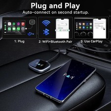Android Auto Wireless Adapter Carplay Compatible, Latest NFC, Touchscreen