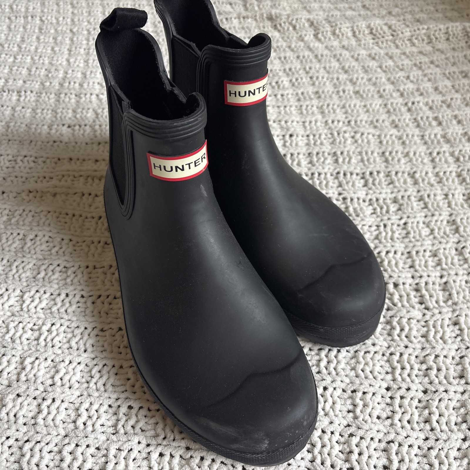Hunter Original Chelsea Rain Boots for Women Size 10 Black Waterproof
