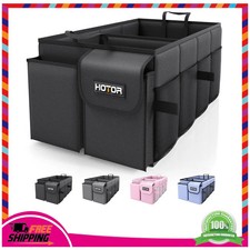 HOTOR Trunk Organizer - Foldable Car Organizer for SUVs Sedans Storage