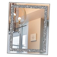 Rectangular Wall Mirror, 16" x 20", Crystal Crush Diamond, Bathroom, 16"x20"