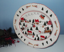 Masons Ironstone Christmas Village Large Oval Serving Meat Platter 16" x 12.75"