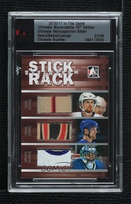 2010-11 ITG Ultimate Memorabilia 10th Edition Silver 1/9 Henrik Sedin Daniel 0c3