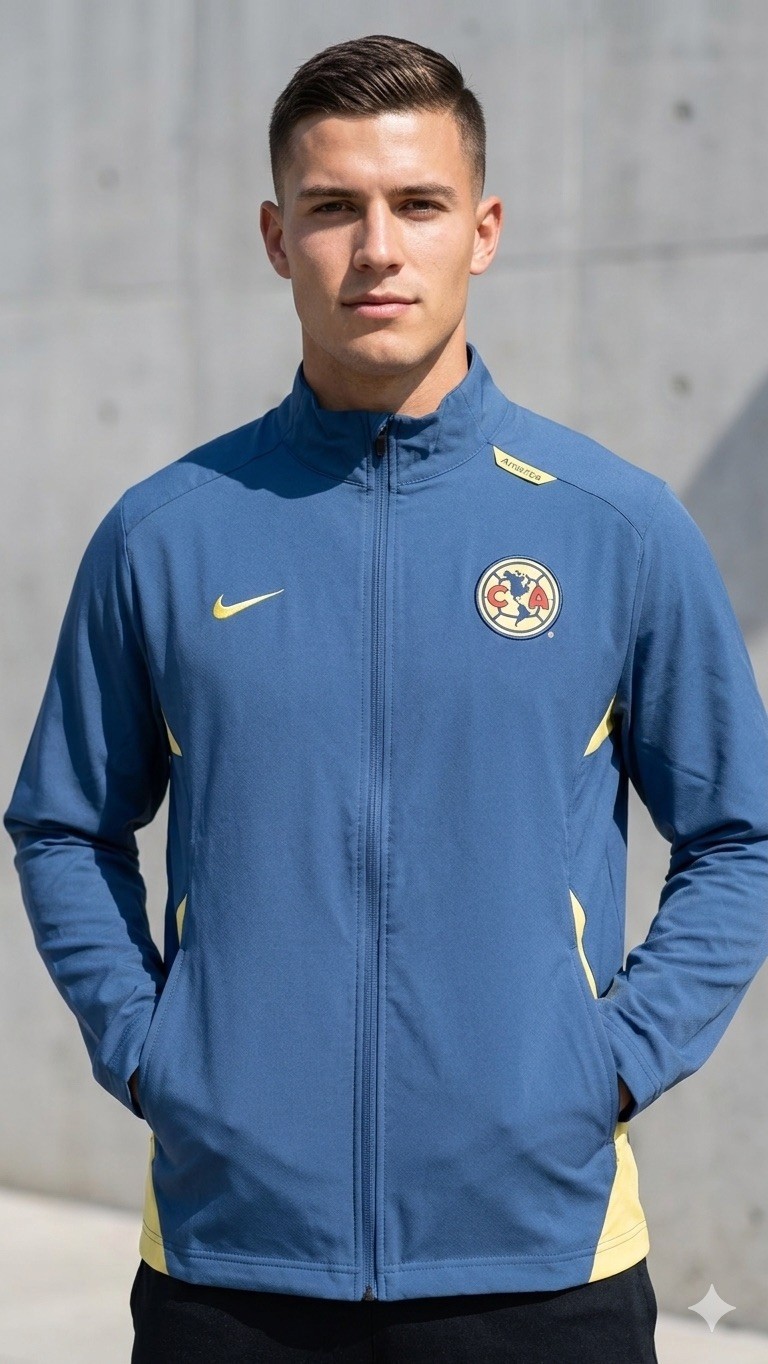 Nike Club America Men's Jacket Armory Navy-Yellow