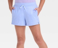 All in Motion Performance Core Shorts L 10 12 Teal Green Girls Sweats Mid Rise