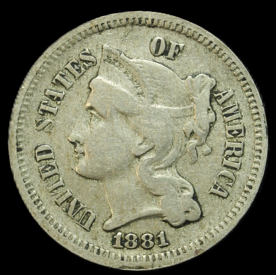 1881 3 cent nickel- Choice EF- SMH1101 - Image 2 of 3