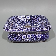 Burleigh Calico Blue Soap Dish With Strainer
