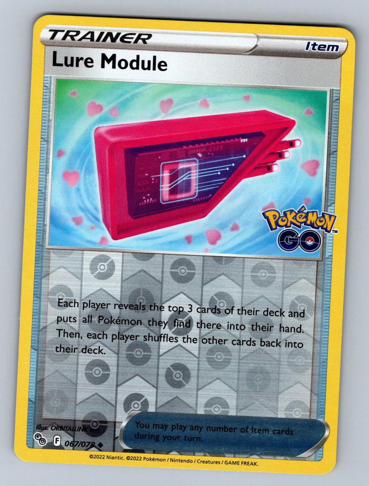 Lure Module 067/078 Uncommon Pokemon GO Pokemon Reverse Holo Near Mint