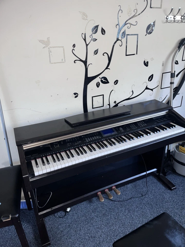Yamaha Arius YDP-145 digital piano and stool in satin black finish stock #26388, photo 3 of 5