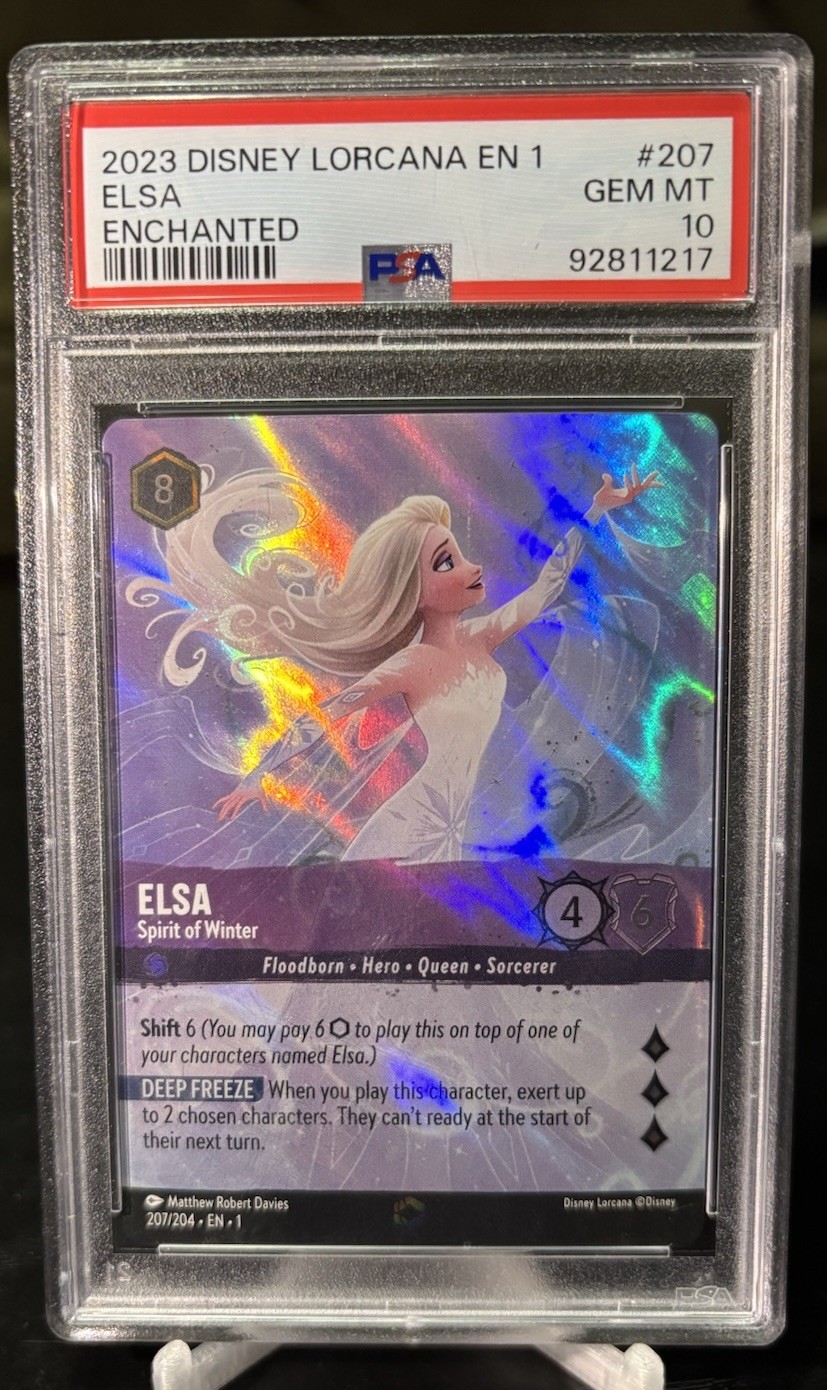 Disney Lorcana First Chapter - Elsa Spirit of Winter Enchanted 207/204 PSA 10 EN