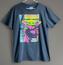 Star Wars Shirt Men X Large Grey Grogu Baby Yoda Graphic Mad Engine Tee