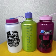 Lot 3 NALGENE 32oz Wide Mouth Narrow Mouth Bottles Pink Green Purple