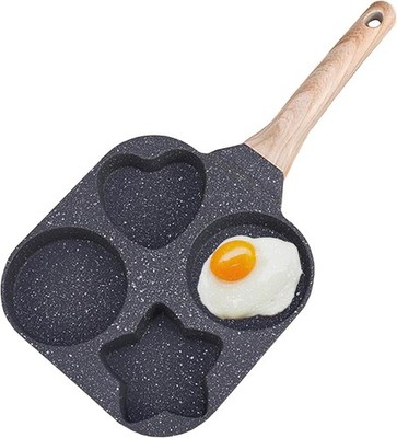 Nonstick Frying Pan,4-Cup Egg Pan Nonstick Divided Grill Frying Pan, 7.5 Inch