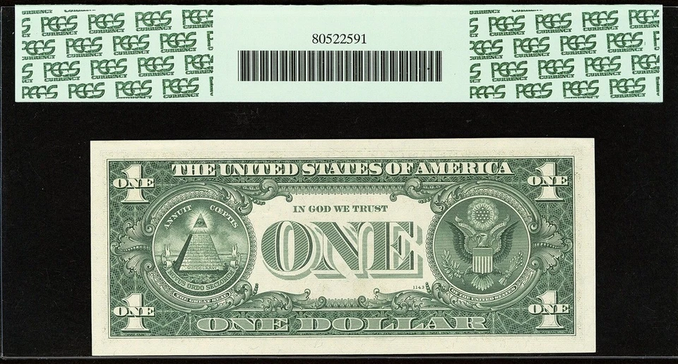 (( LOW # 00000111 )) True Binary Fancy serial number $1 PCGS 66 PPQ near solid - Image 2 of 2