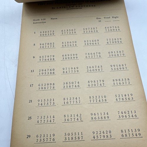Rare! Lennes-Test and Practice Sheets In Arithmetic-Grade Six-Laidlaw -127 DG - Picture 6 of 15