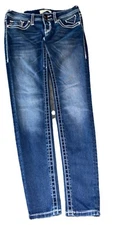 VIGOSS Jeans 27/3 Super Skinny Rhinestone gem/Embroidered Designer denim