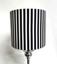 Black and white Lampshade table lamp floor light shade fabric round striped drum