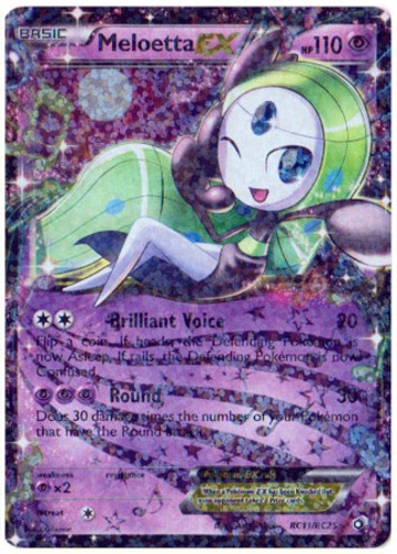 1x Meloetta-EX - RC11/RC25 - Rare Holo EX Moderately Played Pokemon BW - Legenda